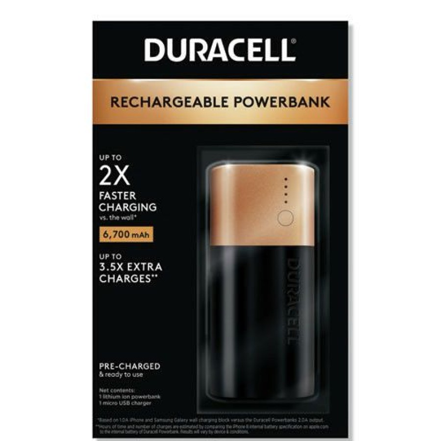 Automotive * | Bargain Sale Duracell Dmlionpb2 Compact Lithium-Ion Rechargeable 2 Day 6700 Mah Cordless Powerbank