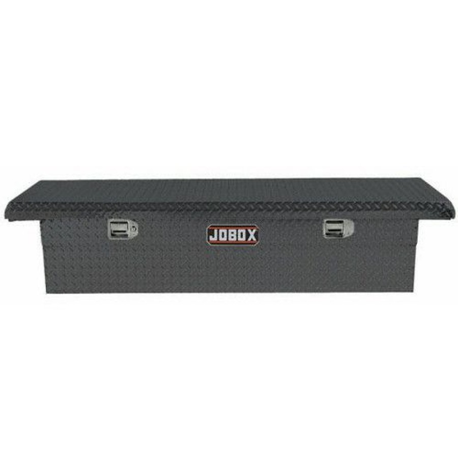 Truck Boxes * | Exclusive Jobox Pac1357002 Aluminum Single Lid Low-Profile Full-Size Crossover Truck Box (Black)