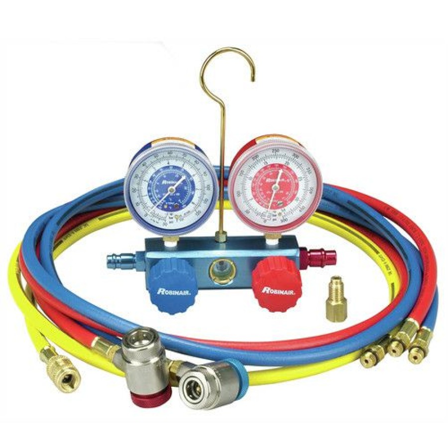 Air Conditioning Equipment * | Exclusive Robinair 41234 2-Piece R-1234Yf Manifold And 72 In. Hose Set