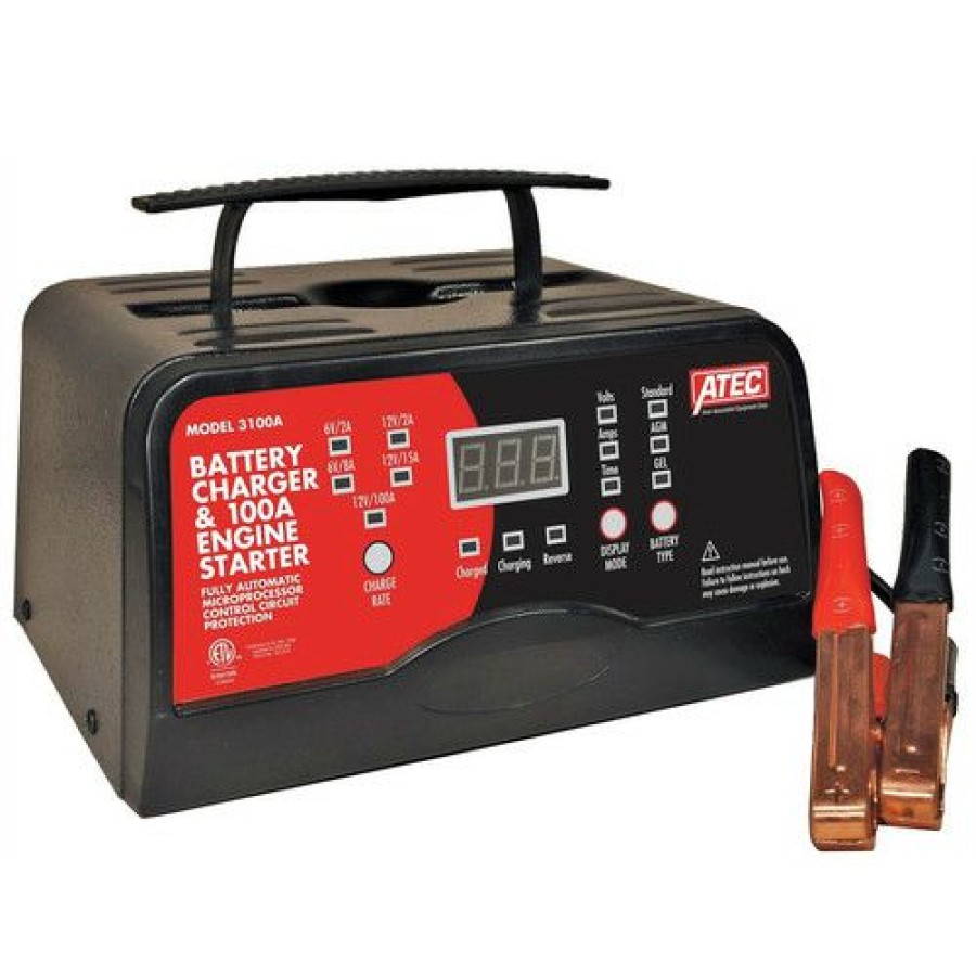 Automotive * | Promotions Associated Equipment 3100A 100 Amp Engine Starter And Atec Battery 15/2 Amp Portable Charger