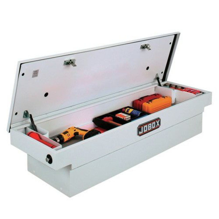 Truck Boxes * | Promotion Jobox Psc1455000 Steel Single Lid Full-Size Crossover Truck Box (White)