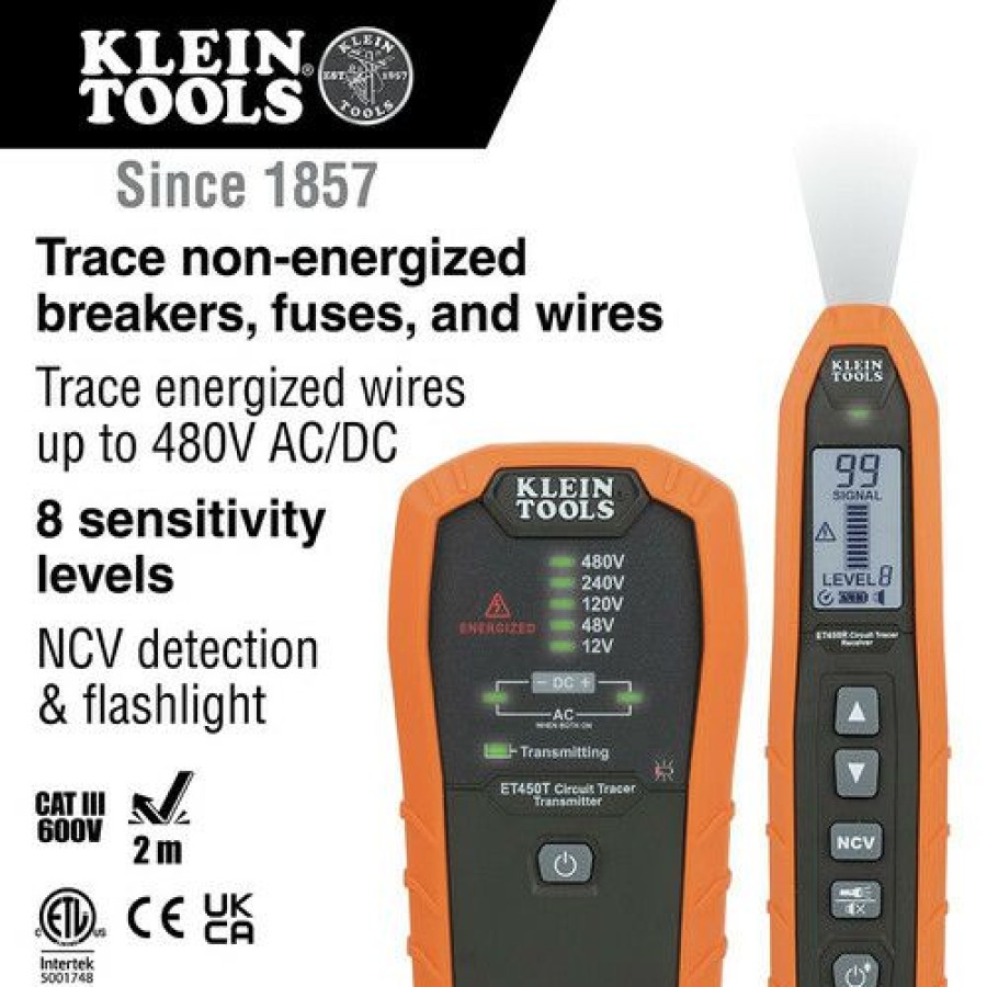 Automotive * | Tendy Style Klein Tools Et450 20-Piece Cordless Advanced Circuit Tracer Kit With (10) Aa Batteries