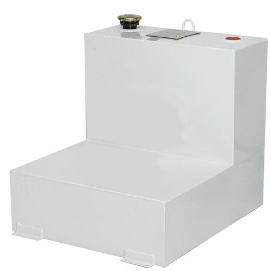 Automotive * | Good Quality Jobox 482000 51 Gallon L-Shaped Steel Liquid Transfer Tank White