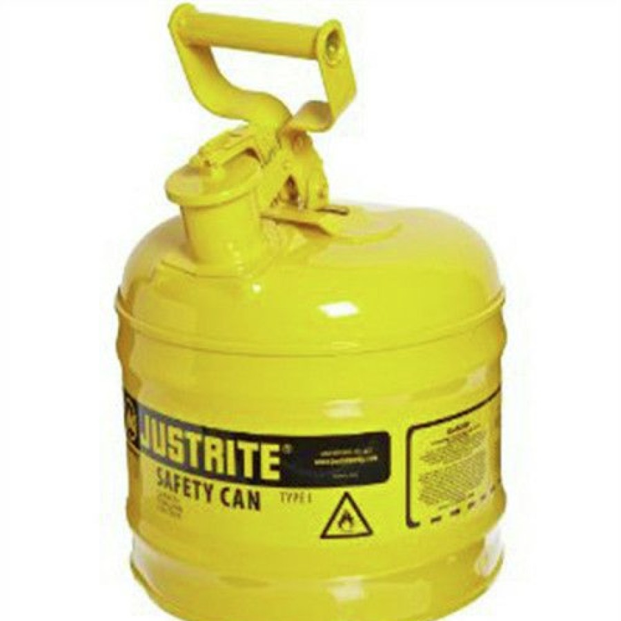 Automotive * | Shop Justrite 7120200 Type 1 2 Gallon Steel Safety Can For Diesel Yellow