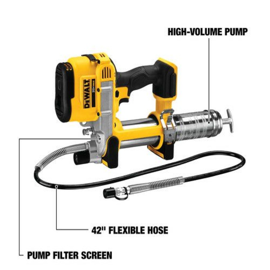 Equipment * | Promotions Dewalt Dcgg571B 20V Max Brushed Lithium-Ion Cordless Grease Gun (Tool Only)