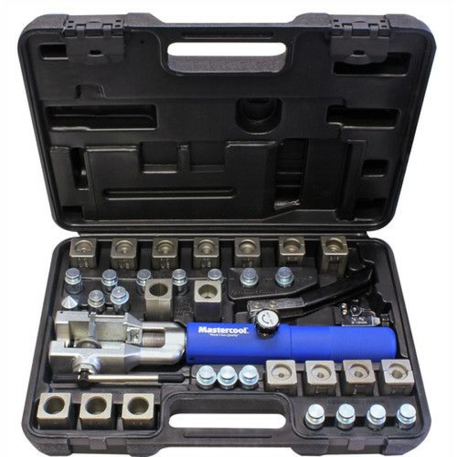 Automotive * | Good Quality Mastercool 71485-Prc Universal Hydraulic Flaring Tool With Gm Transmission Cooling Line Dies And Adapter Kit